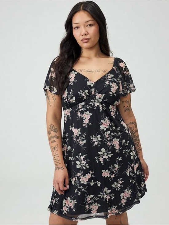 torrid Dresses & Skirts - Torrid Flutter Sleeve Mesh Mini Dress - Size 0X - NWT!